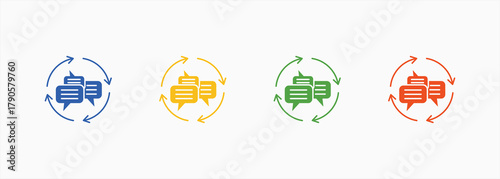 Feedback Loops Icon Set Color Multiple Style Collection