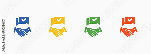 Negosiation Skill Icon Set Color Multiple Style Collection