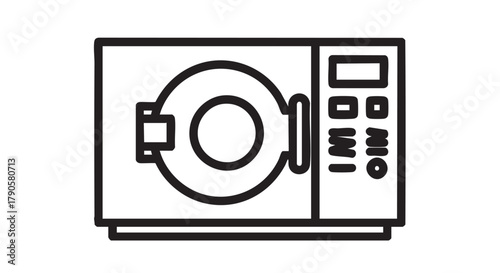 1) Autoclave sterilization equipment outline icon vector
