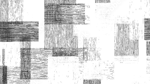 Black and white abstract pattern of overlapping textured rectangles and lines vector