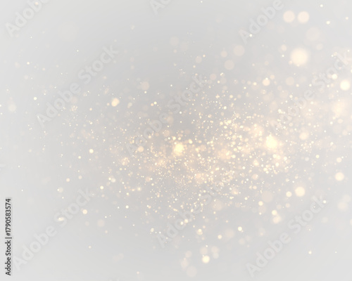 Wallpaper Mural Sparkling gold dust floats softly across glowing bokeh circles. Tiny glitter particles shimmer delicately. Elegant overlay for Christmas or holiday designs. PNG Torontodigital.ca