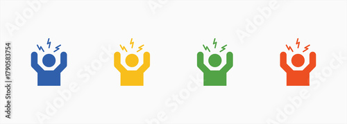 Release Anger Icon Set Color Multiple Style Collection