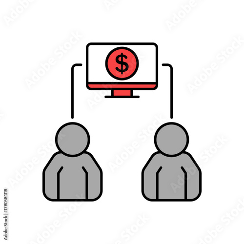 Icon a p2p lending, isolated against a clean background.