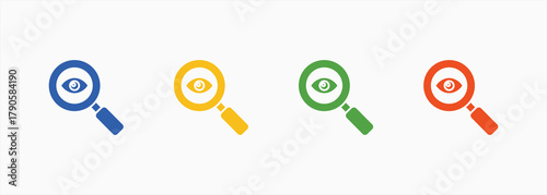 Observation Icon Set Color Multiple Style Collection