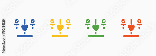 Moral Development Icon Set Color Multiple Style Collection
