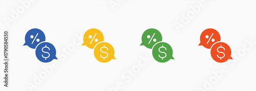 Negotiation Icon Set Color Multiple Style Collection