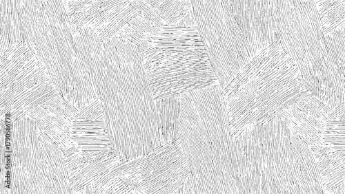 Black and white abstract pattern of irregular hatched geometric shapes background