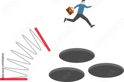 Spiral spring helps businessmen cross the black hole

