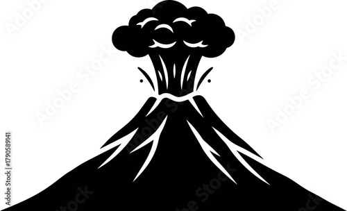 Volcano eruption icon
