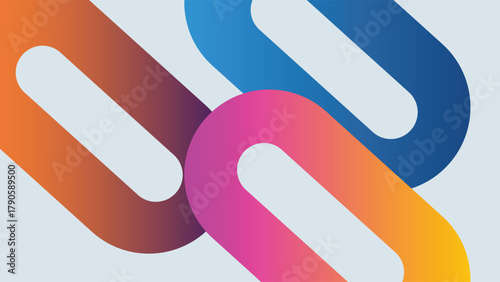 Abstract colorful vector background with magnetic horseshoe symbol sign and shiny red arrow ribbon banner