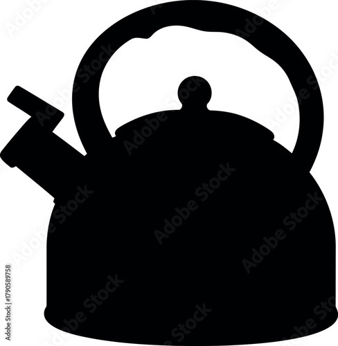 Black kettle silhouette kitchenware icon