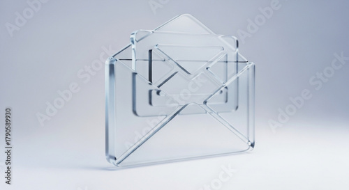 A transparent envelope icon, symbolizing communication, message, and digital correspondence