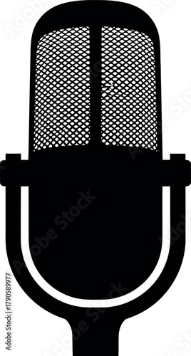 Vintage microphone icon retro audio recording symbol