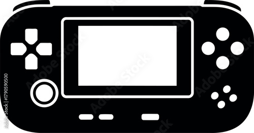 Retro handheld game console silhouette