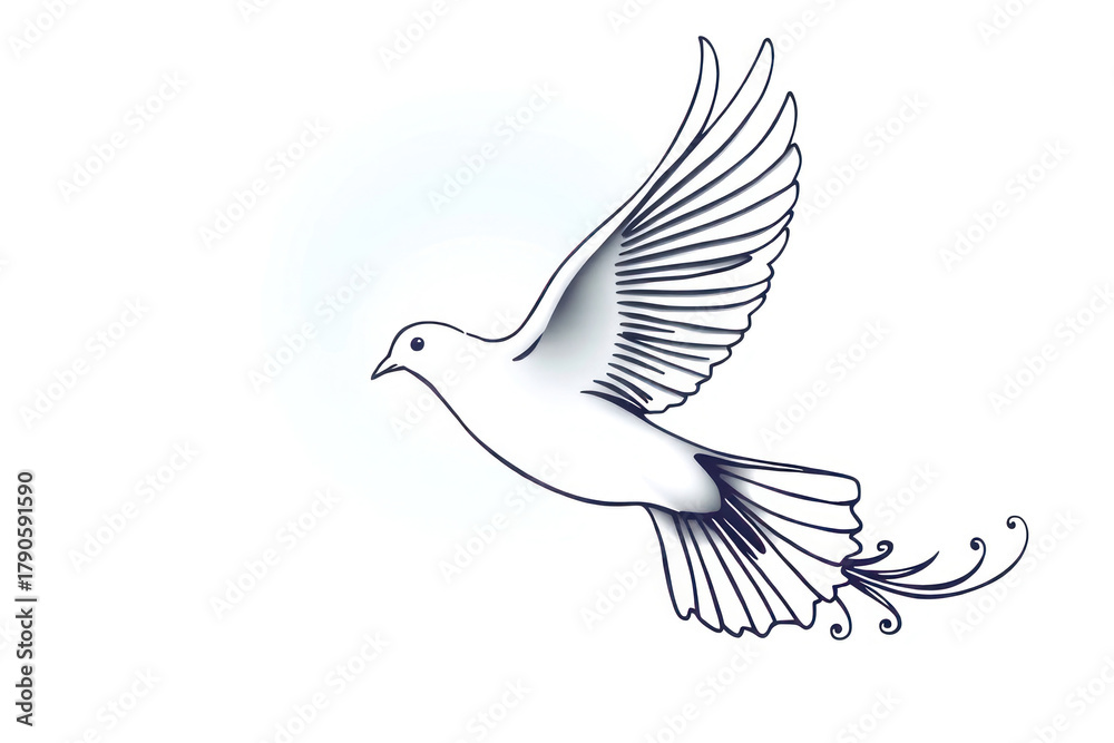 Fototapeta premium Graceful White Bird in Flight