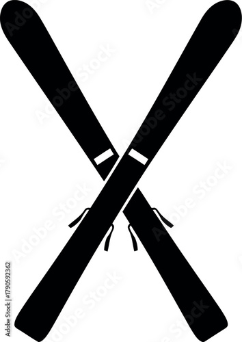 Crossed skis silhouette icon