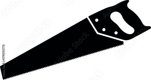 Black silhouette hand saw
