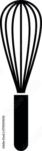 Black whisk icon baking cooking tool
