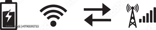 Battery wifi arrows signal tower wireless