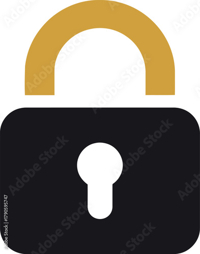 Secure padlock icon digital security privacy concept
