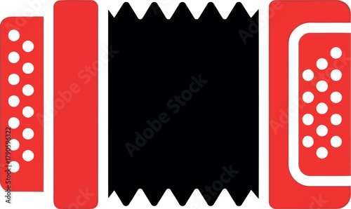 Red accordion musical instrument