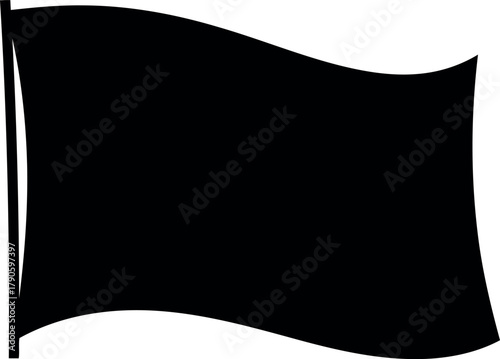 Black flag waving on pole protest symbol