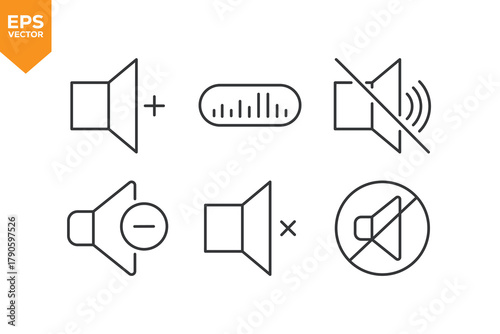 Set of line icons Audio. Outline icons collection stock illustration stock illustration