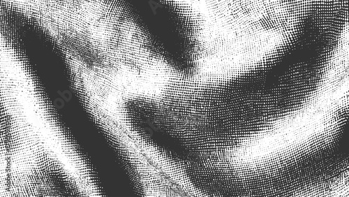 Black and white halftone pattern with wavy dark gray and white areas abstract background