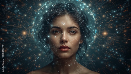 Portrait of a soul connecting quantum to the divine