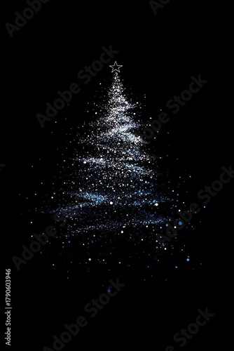 christmas tree on black background