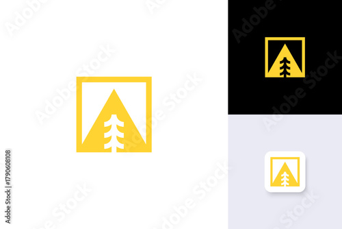 pine tree logo design illustration vector template