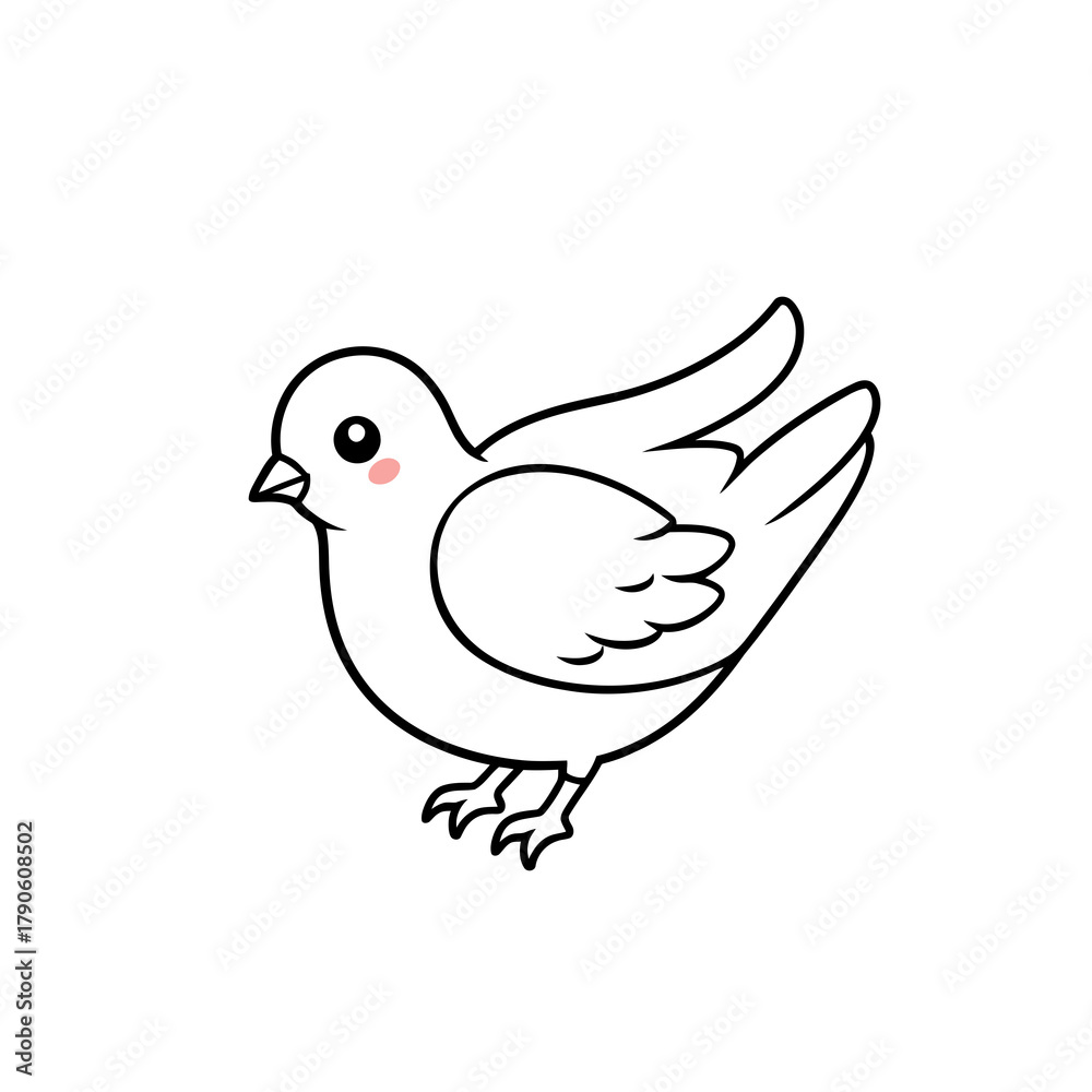 Fototapeta premium Playful Pigeon Design in a Minimalist Style, Perfect for Kids' Decor and Nature Enthusiasts