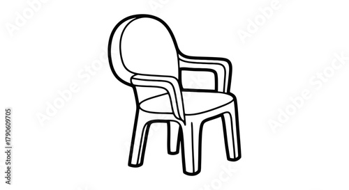 Isolated colorful plastic chair clip art stock illustration