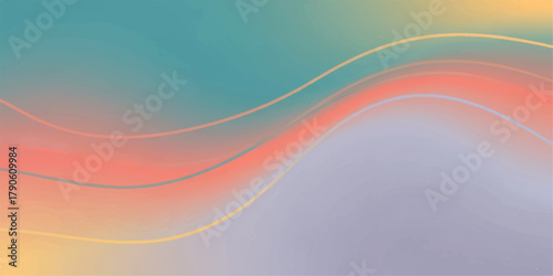 Abstract colorful wave design featuring a flowing blue curve pattern and fractal light lines for a dynamic vector backdrop