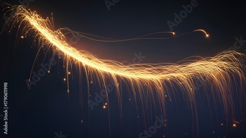 Abstract artwork of glowing lines, a visual journey of light and energy.