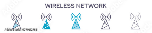 Wireless Network Element For Design Graphic - Multi Styles