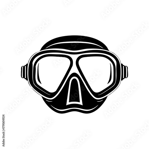 Diving mask design representing underwater exploration, snorkeling, and marine adventure.