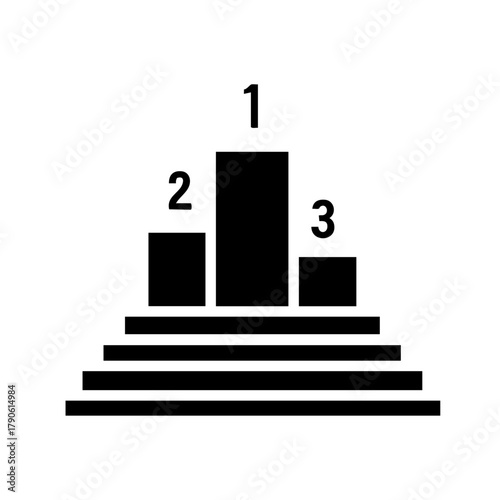 Winner podium with numbers 1, 2, and 3 representing competition ranking, achievement, and success celebration.