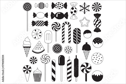 Sweet Lollipop Vector Collection Colorful Candy Illustrations Set
