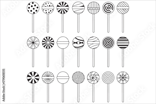 Sweet Lollipop Vector Collection Colorful Candy Illustrations Set