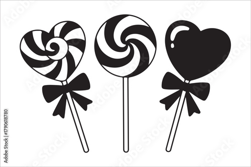 Sweet Lollipop Vector Collection Colorful Candy Illustrations Set
