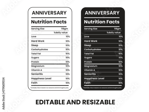 Anniversary nutrition facts, nutrition facts Label, supplement facts, nutrition label,nutrition calculator,twisted tea nutrition facts