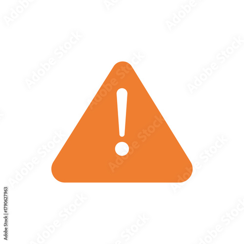 Warning sign Orange triangle attention icon Danger alert symbol Caution notice Safety notification Alert hazard urgent