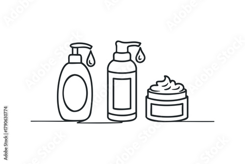 Personal Care Product Icons with Droplets