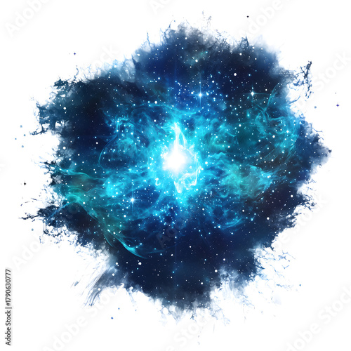 Stunning cosmic explosion blue nebula high resolution picture