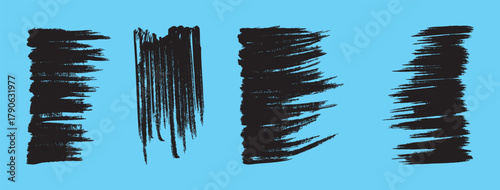 Handmade ink roller texture set with rough edges and aged effect. Grange urban background. Set of grunge rolled ink stamp textures handmade with brayer background