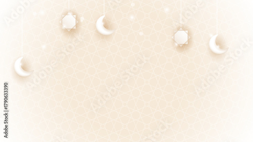 Luxury soft background with soft moons and stars design. Good template for religion event design