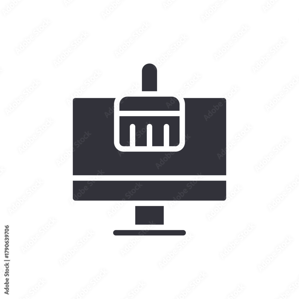 Obraz premium Desktop Application Cleaning Icon Clean Computer Display