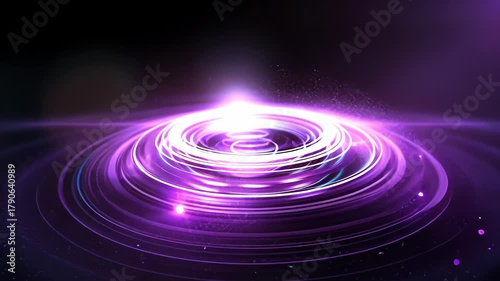 Swirling light patterns form mesmerizing shapes in a captivating display of purple and energy