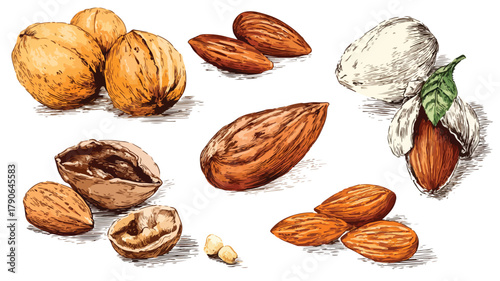 Assorted Nuts Including Almonds and Cashews on Display for Nut Lovers